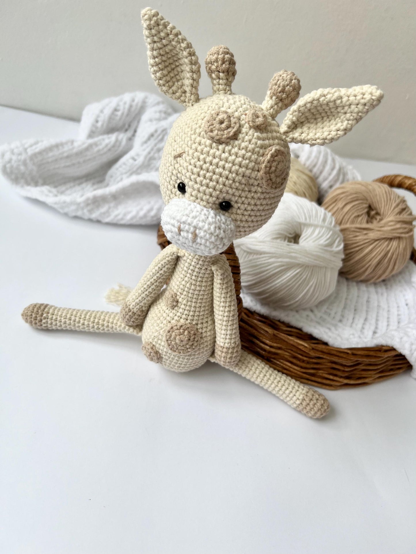 Safari crochet toy, crochet amigurumi giraffe, toddler first Christmas gift, organic baby toys