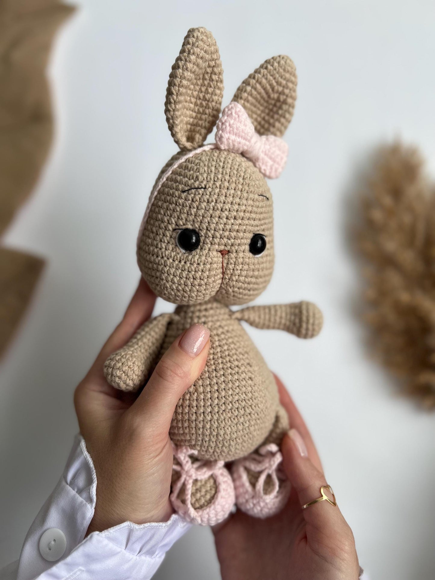 Cute crochet bunny amigurumi toy, handmade custom rabbit, baby shower gift, girl nursery decor, baptism baby gift, baby first Christmas