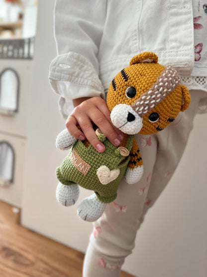 Cute crochet tiger amigurumi, toddler holiday gift, personalized safari crochet toy, daughter Christmas gift, Black Friday sale