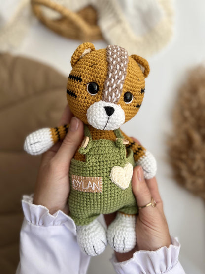 Cute crochet tiger amigurumi, toddler holiday gift, personalized safari crochet toy, daughter Christmas gift, Black Friday sale