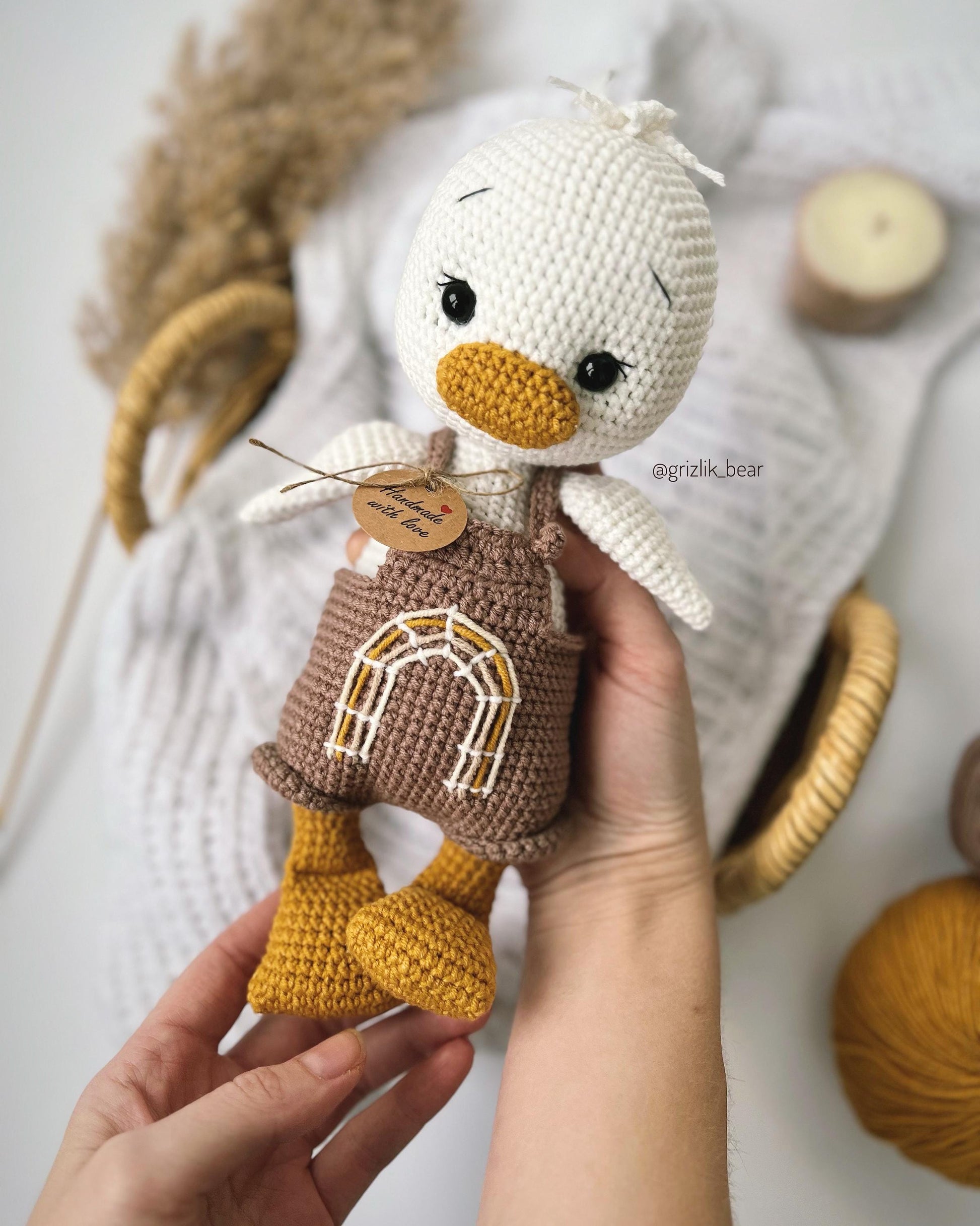 Cute crochet mallard duck, plushies duck amigurumi, organic baby toys, soft farmhouse animals, boho nursery decor, baby shower gift