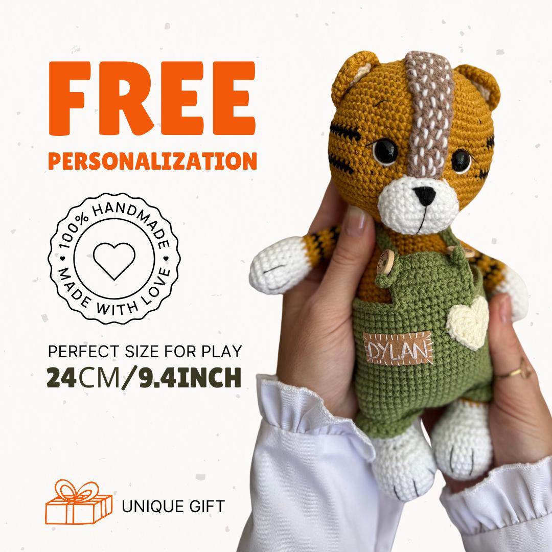 Cute crochet tiger amigurumi, toddler holiday gift, personalized safari crochet toy, daughter Christmas gift, Black Friday sale