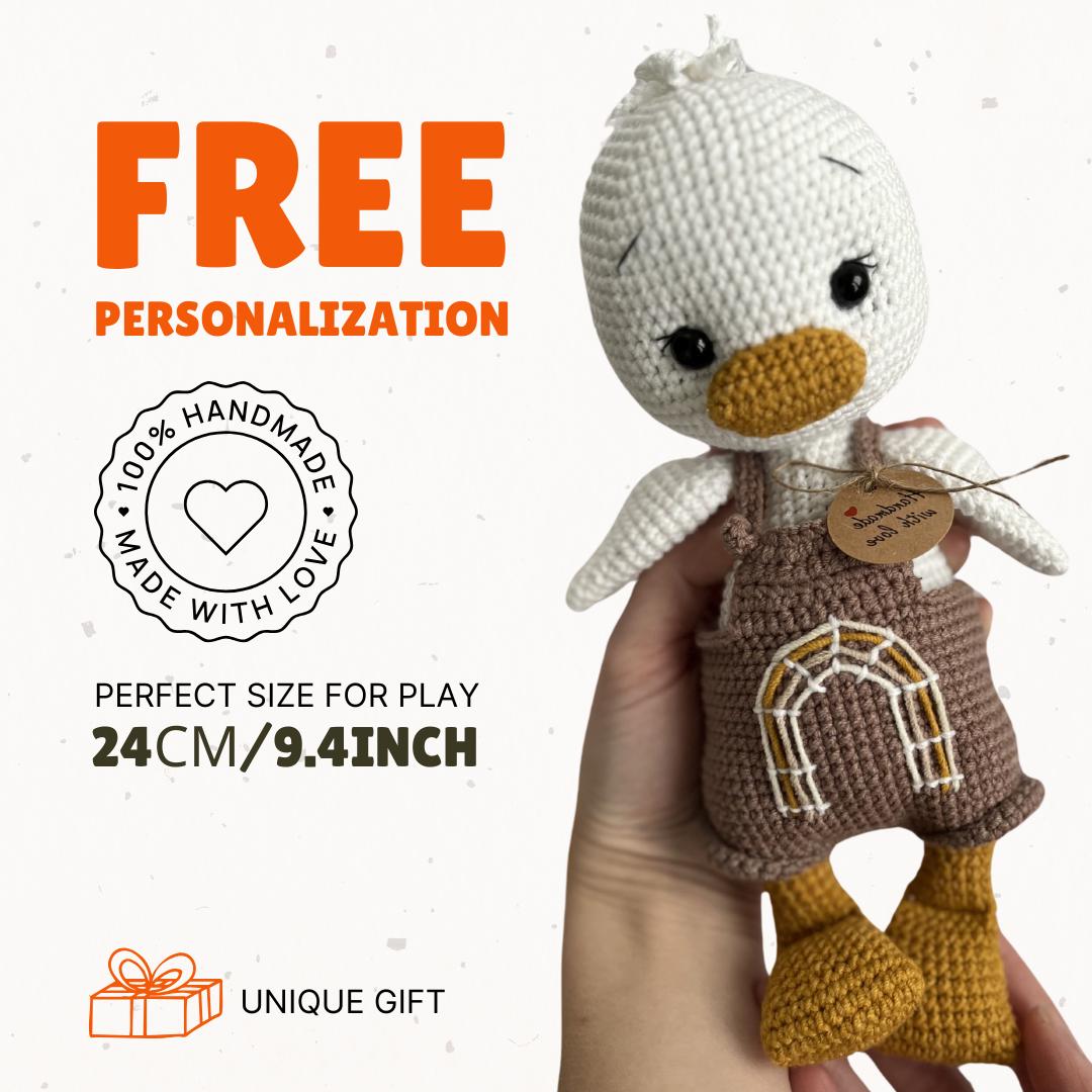 Cute crochet mallard duck, plushies duck amigurumi, organic baby toys, soft farmhouse animals, boho nursery decor, baby shower gift