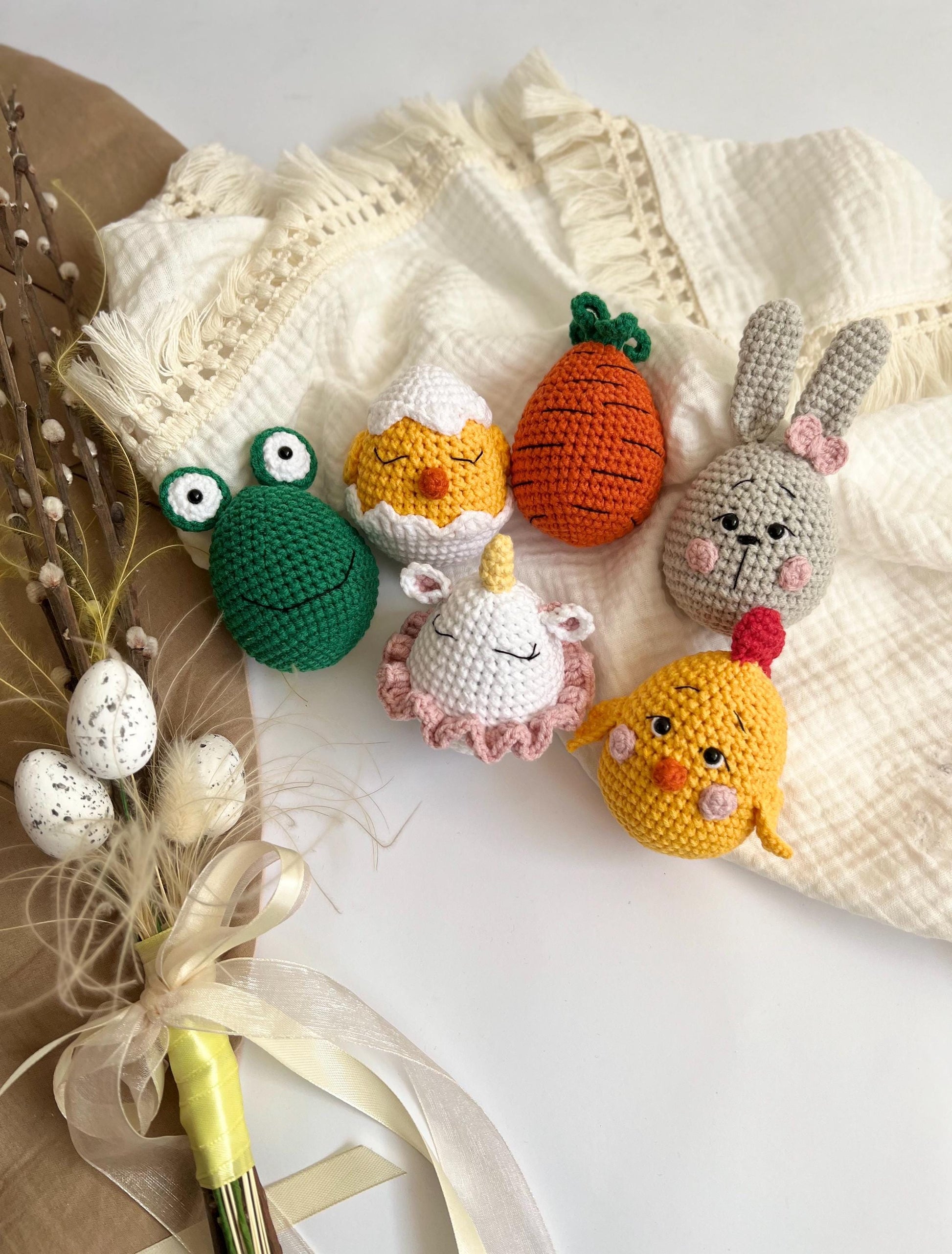 Baby first easter basket stuffers: easter egg rattle, crochet carrot rattle, montessori baby and toddler toys infant easter basket toys
