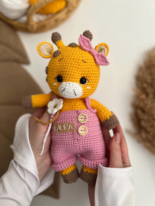 Cute crochet giraffe amigurumi toy, toddler holiday gift, safari nursery decor, daughter Christmas gift, Black Friday sale, stuffed animals