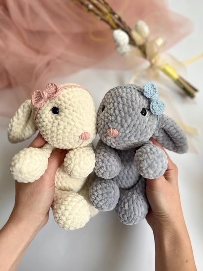 Amigurumi crochet bunny toy, stuffed animals, gender reveal gift, custom nursery decor