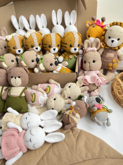 Handmade toys partnership, cute crochet toys in bulk, plush toys wholesale, bulk order toy, plush amigurumi animals, organic baby toys