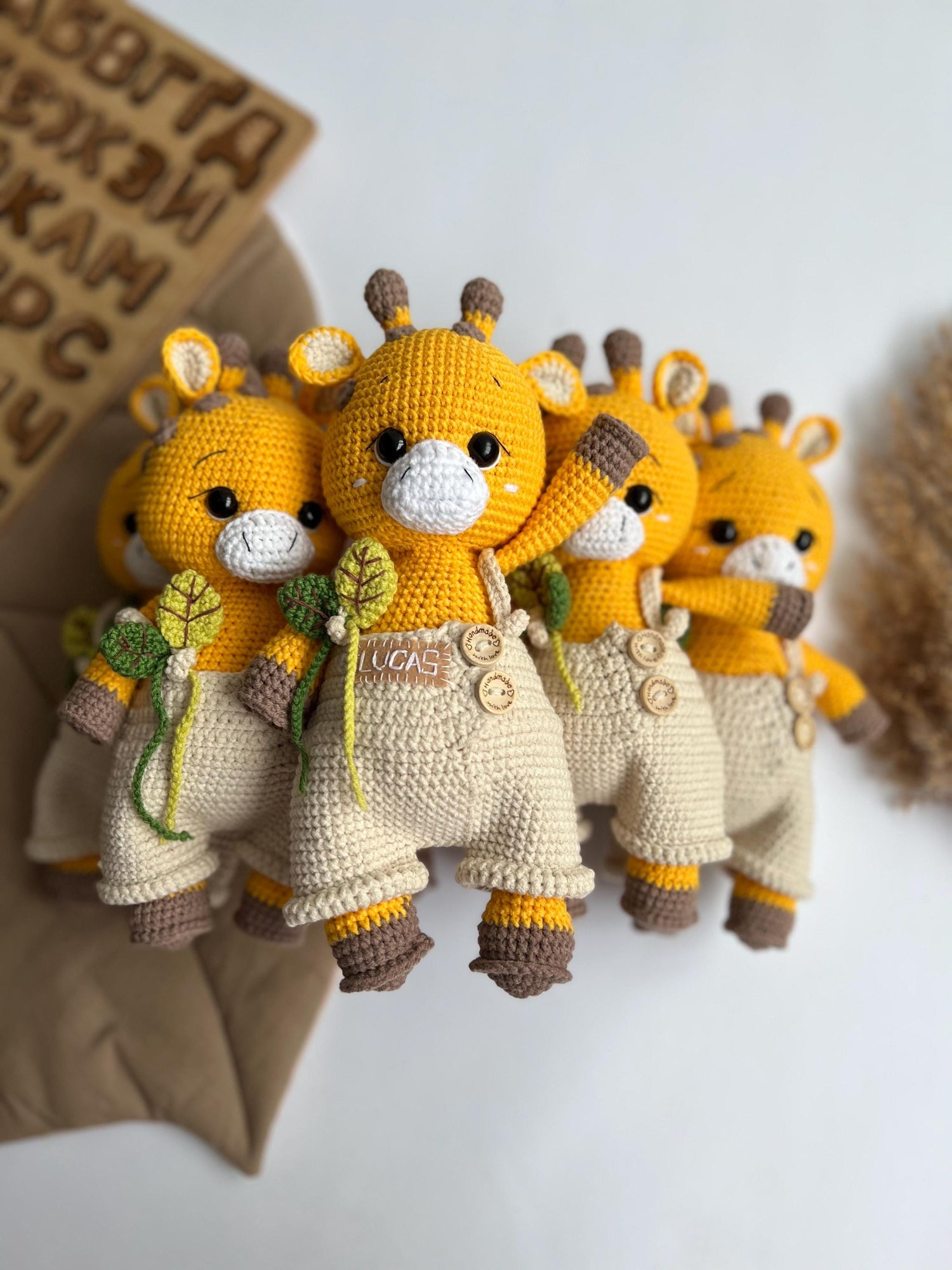 Cute crochet amigurumi giraffe toy, toddler holiday gift, handmade safari nursery decor, first Christmas gift, stuffed plush jungle animal