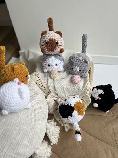 Custom crochet chubby cat, plush chubby cat toy, soft kitty amigurumi, cat lover gift, organic baby toys, handmade soft stuffed animal