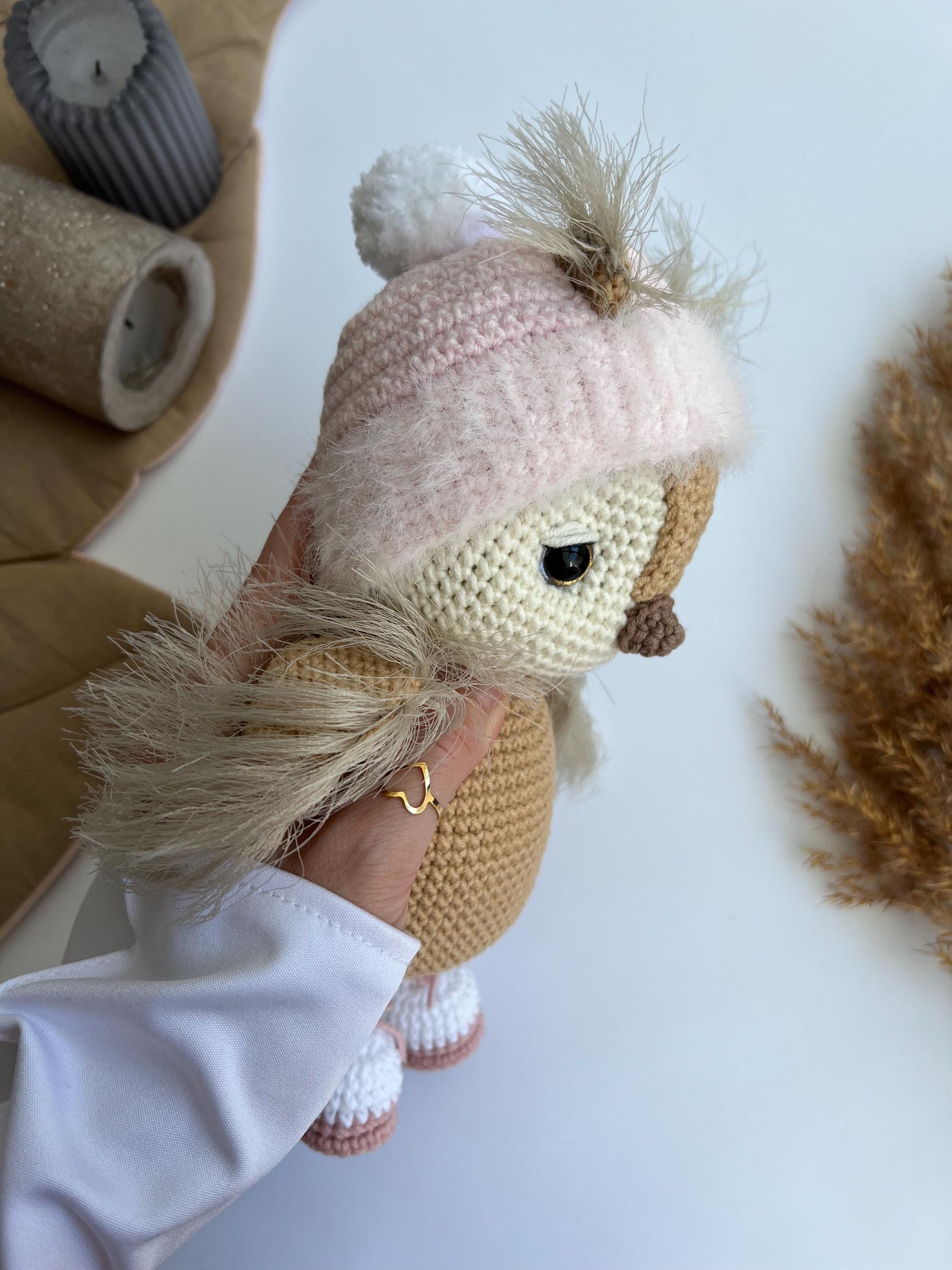 Crochet owl amigurumi, baby first Christmas, winter nursery decor, teacher gift, woodland animals