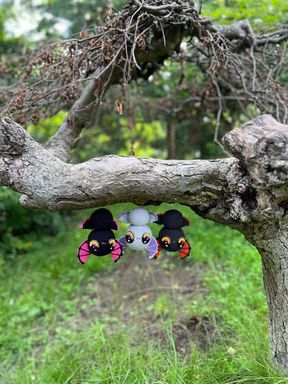 Halloween crochet bats amigurumi, plush gothic home decor, unique Halloween decor, soft stuffed animals, bat lovers gift