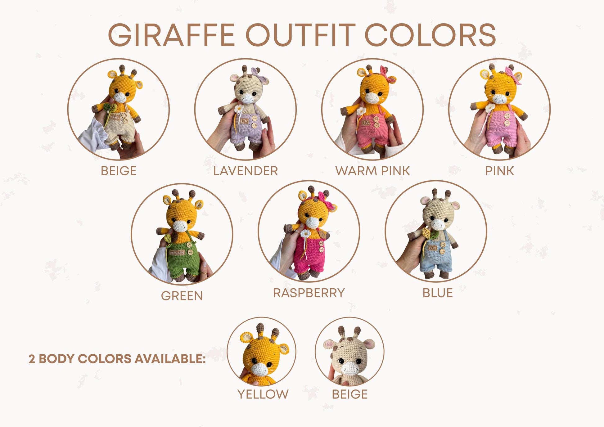 Personalized crochet giraffe amigurumi, handmade safari crochet toy, first Christmas gift idea, stuffed plush animals, christening gift