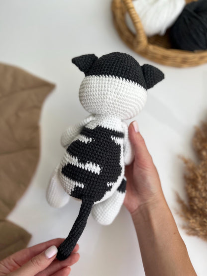 Personalized crochet cat amigurumi, cute chubby cat toy, black Friday sale, toddler Christmas gift, kids holiday gift, organic baby toys