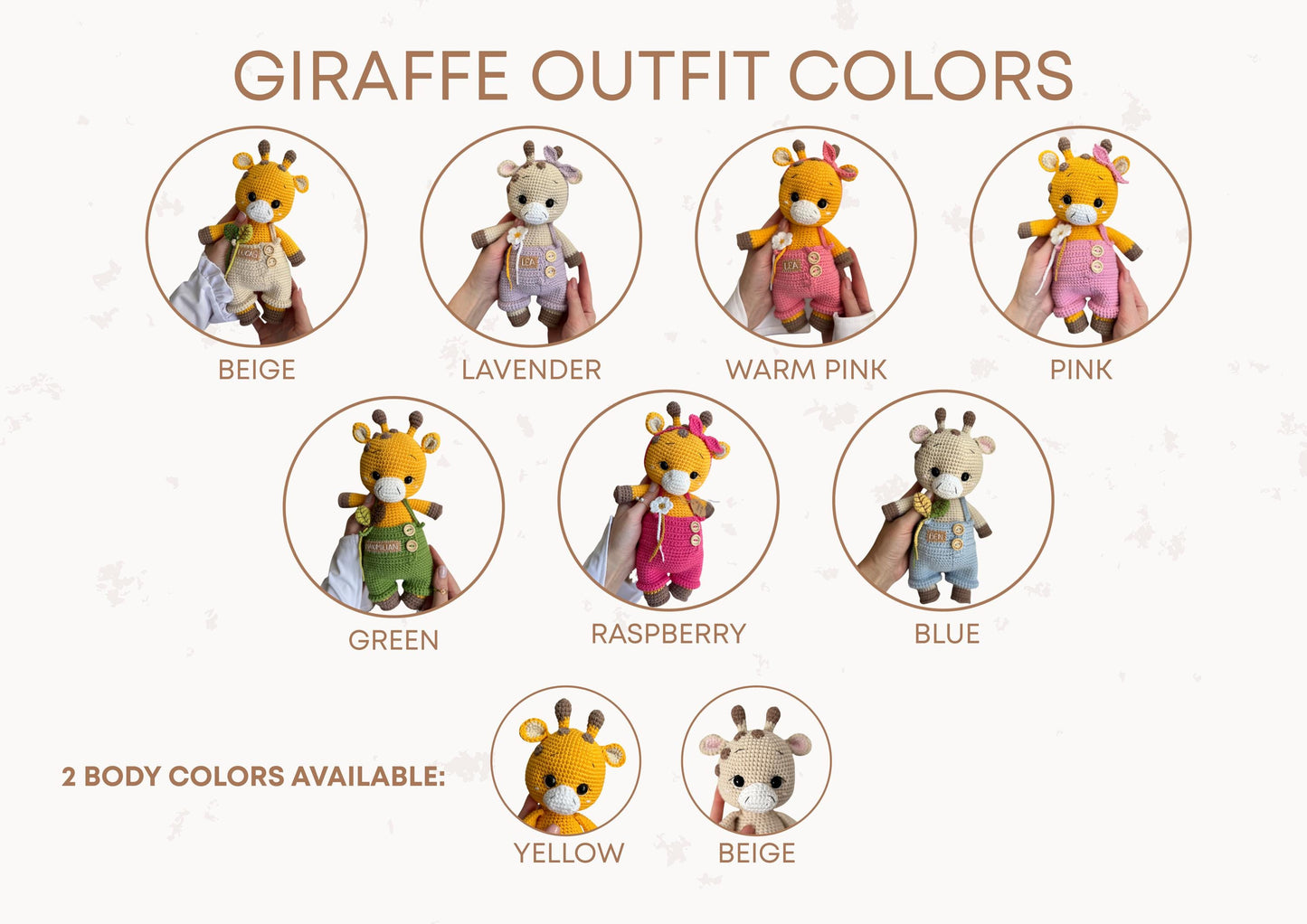 Baby first Christmas personalized crochet giraffe toy, safari baby shower gift, grandchild holiday gift idea, amigurumi name giraffe animals