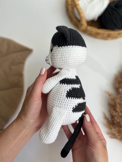 Personalized crochet cat amigurumi, cute chubby cat toy, black Friday sale, toddler Christmas gift, kids holiday gift, organic baby toys
